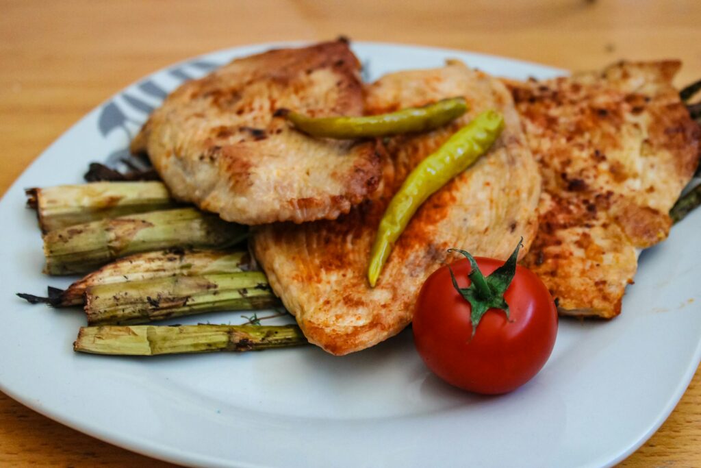 Fried Chicken Breast Recipe on Plate